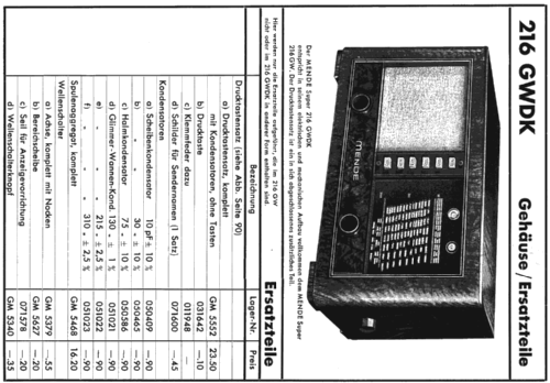 MS216GWDK ; Mende - Radio H. (ID = 413757) Radio