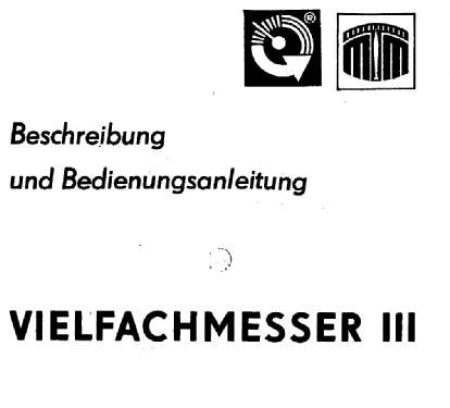 Vielfachmesser III ; Messtechnik (ID = 3035912) Equipment