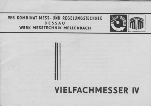 Vielfachmesser IV ; Messtechnik (ID = 2150531) Equipment