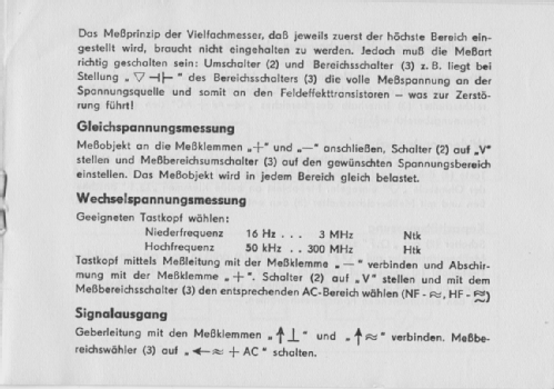 Vielfachmesser IV ; Messtechnik (ID = 2150542) Equipment