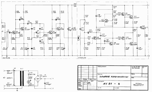 Abhörverstärker AV81; Metra Mess- und (ID = 1546480) Ampl/Mixer