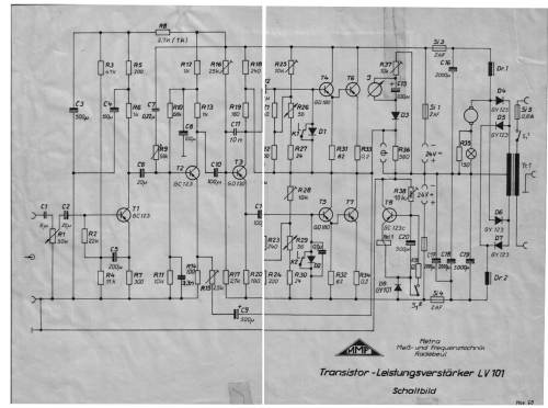 Transistor Leistungsverstärker 50W LV101; Metra Mess- und (ID = 1599806) Ampl/Mixer