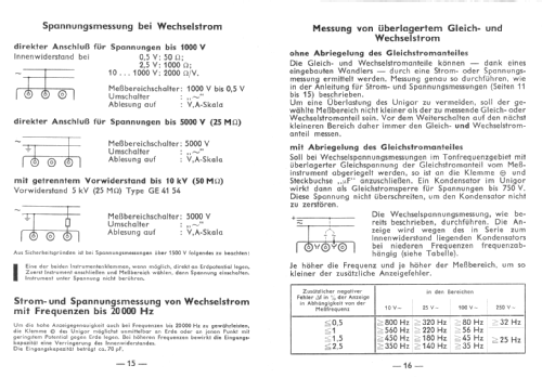 Unigor 3p; Metrawatt, BBC Goerz (ID = 221250) Equipment