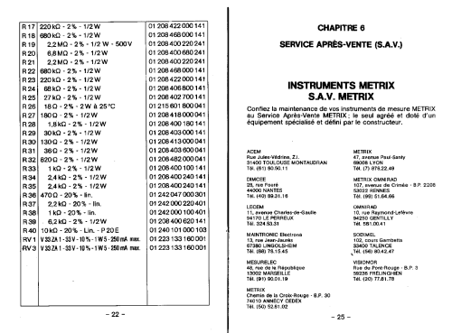 Multimètre MX046A; Metrix, Compagnie (ID = 953968) Equipment
