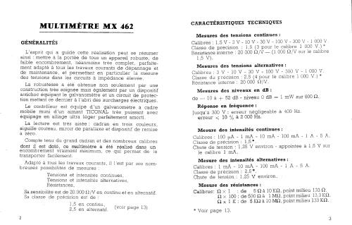 Multimètre MX462F; Metrix, Compagnie (ID = 954829) Equipment