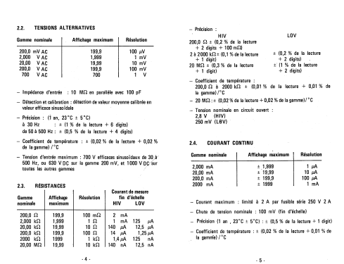 Multimètre numérique 2000 points MX516; Metrix, Compagnie (ID = 958031) Equipment