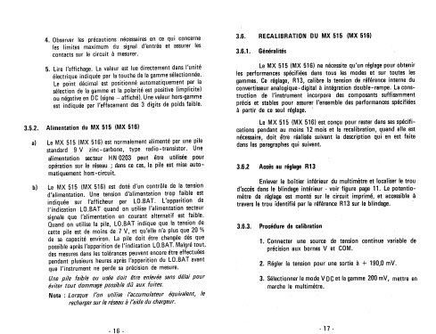 Multimètre numérique 2000 points MX516; Metrix, Compagnie (ID = 958037) Equipment