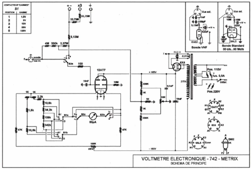 Voltmeter 742; Metrix, Compagnie (ID = 1925731) Ausrüstung