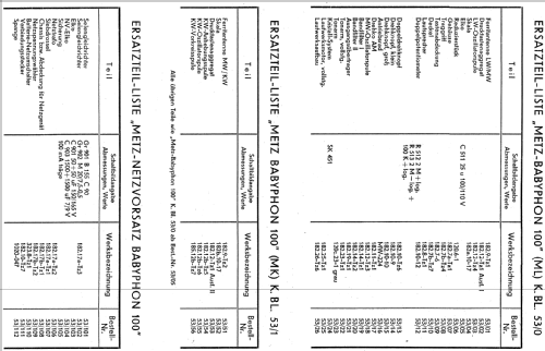 Babyphon 100 MK; Metz Transformatoren (ID = 224478) Radio
