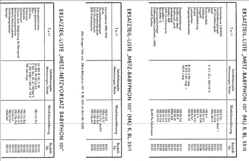 Babyphon 101 ML; Metz Transformatoren (ID = 224495) Radio
