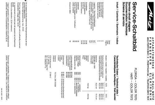 Florida 7070; Metz Transformatoren (ID = 1051839) Television