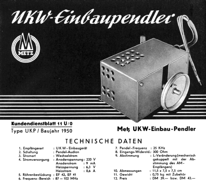 Hawaii UKW-Einsatz UKP 11U/0+llU/3; Metz Transformatoren (ID = 1757319) Adattatore