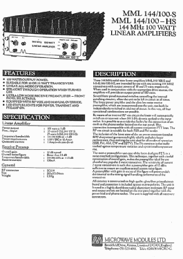 Linear Amplifier MML 144/100-S; Microwave Modules (ID = 2868131) RF-Ampl.