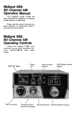 80 Channel Mobile Transceiver 888; Midland (ID = 2992854) Ciudadana