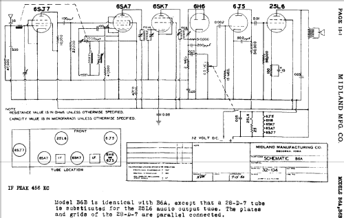 B6A ; Midland Mfg., (ID = 427406) Radio