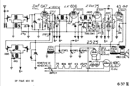 Chassis 6-37 ACDC; Midwest Radio Co., (ID = 525618) Radio