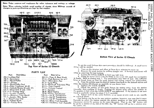 RG-12 Ch= RGT-12; Midwest Radio Co., (ID = 343301) Radio