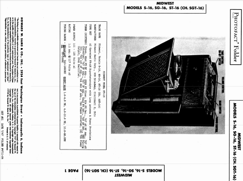 S-16 Ch= SGT-16; Midwest Radio Co., (ID = 852746) Radio