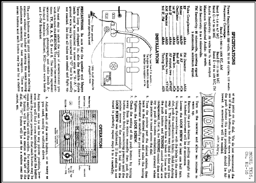 TK-16 Ch= KC-16; Midwest Radio Co., (ID = 227176) Radio