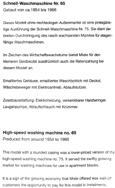 Schnellwaschmaschine 75S und 65; Miele; Gütersloh (ID = 2959731) Household Appliance