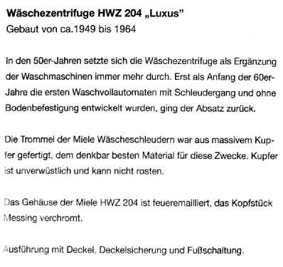 Wäschezentrifuge HWZ 204 “Luxus“; Miele; Gütersloh (ID = 2959739) Household Appliance