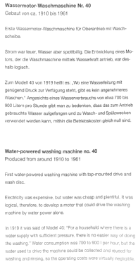 Wassermotor-Waschmaschine 40; Miele; Gütersloh (ID = 2961071) Household Appliance