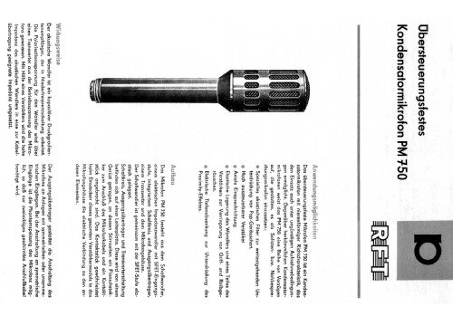 Kondensatormikrofon PM750; Mikrofontechnik (ID = 624543) Microphone/PU