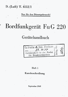 Bordfunkgerät SN-2 'Lichtenstein' FuG 220; Militär verschiedene (ID = 2769892) RADAR