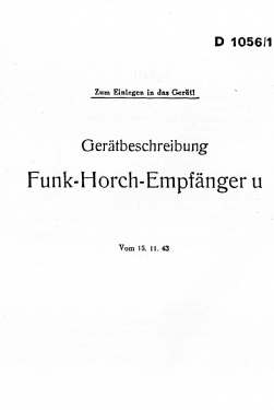 Funkhorchempfänger Fu H.E.u1 'Ulrich'; Militär verschiedene (ID = 3030962) Mil Re