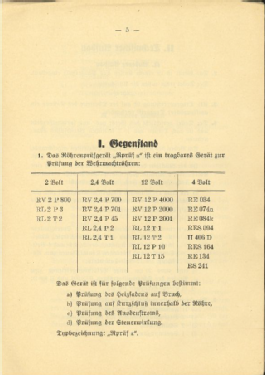 Röhrenprüfgerät - Rprüf. a ; Militär verschiedene (ID = 2961041) Equipment