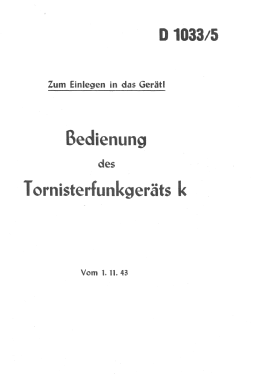 Tornister Funkgerät k TornFuG. k - TFuG. k; Militär verschiedene (ID = 3034814) Mil TRX