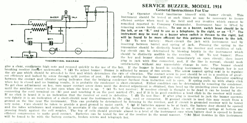 Service Buzzer Model 1914; MILITARY U.S. (ID = 1509433) Militaire