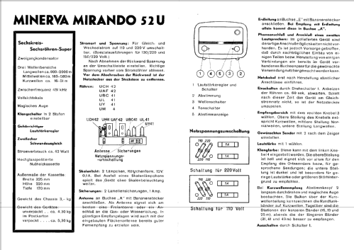 Mirando 52U 514L; Minerva-Radio (ID = 74804) Radio