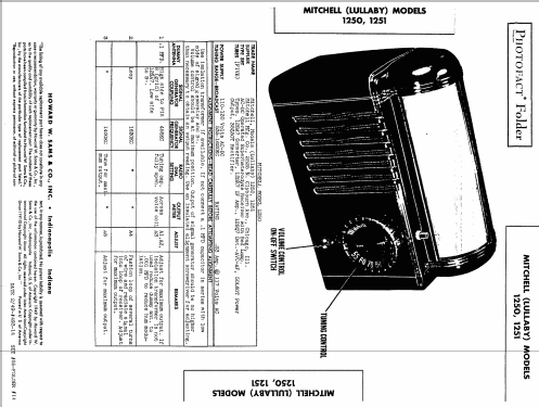 1250 'Lullaby' Bed Lamp Radio ; Mitchell Mfg. Co., (ID = 1447818) Radio