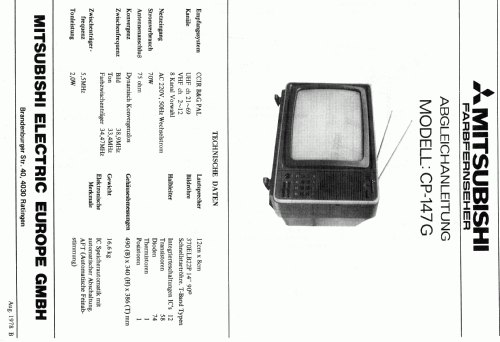 CP-147G; Mitsubishi Electric (ID = 1136059) Television