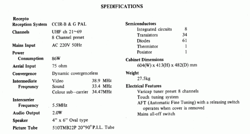 Farbfernseher CT-2002G; Mitsubishi Electric (ID = 1146320) Televisore