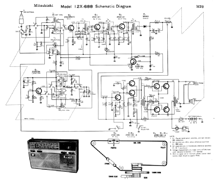 High Fidelity 3 Band 12 Trans. 12X-688; Mitsubishi Electric (ID = 1684361) Radio