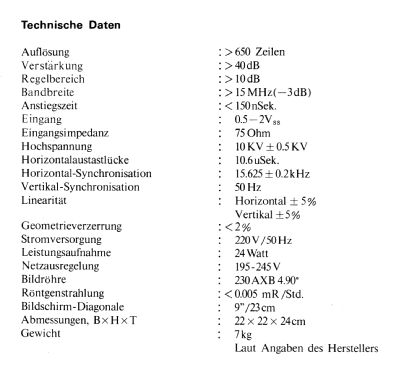 9' Monitor CDM-900/SW; Monacor, Bremen (ID = 1785428) Television