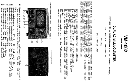 Millivoltmeter 2-Kanal VM-1002; Monacor, Bremen (ID = 1208704) Equipment
