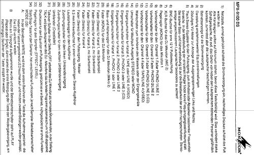 Stereo Mixer MPX-9100 DS; Monacor, Bremen (ID = 1206317) Ampl/Mixer