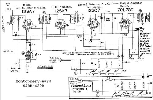 Airline 04BR-420B Order= P462 C 420 ; Montgomery Ward & Co (ID = 529581) Radio