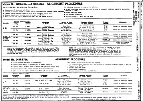 04BR-511A Order= P462 B 511 ; Montgomery Ward & Co (ID = 415797) Radio