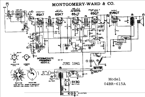 04BR-615A Order= 462 B 615 ; Montgomery Ward & Co (ID = 529577) Radio