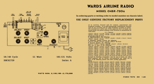 04BR-720A Series A; Montgomery Ward & Co (ID = 3085146) Radio