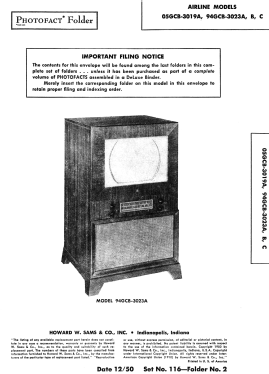 05GCB-3019A; Montgomery Ward & Co (ID = 2800358) Television