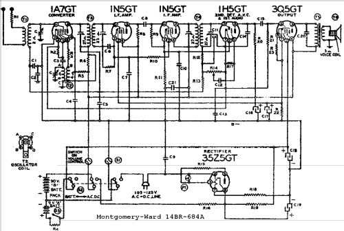 Airline 14BR-684A Order= P462 A 2684 ; Montgomery Ward & Co (ID = 535095) Radio