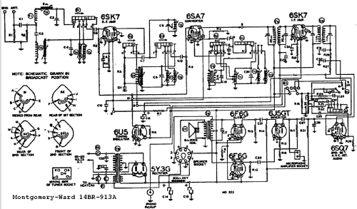 14BR-913A Order= P462 A 913 ; Montgomery Ward & Co (ID = 535825) Radio