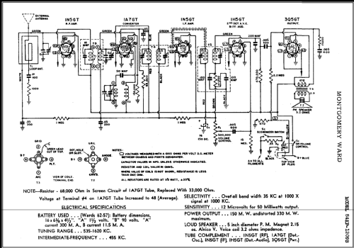 Airline 54KP-1209B Order= 62 C 1409 Y ; Montgomery Ward & Co (ID = 433936) Radio