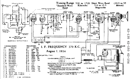 Airline 62-135 Order= 462 B 135; Montgomery Ward & Co (ID = 565395) Radio