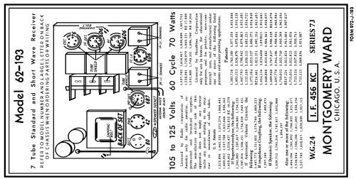62-193 ; Montgomery Ward & Co (ID = 3023709) Radio